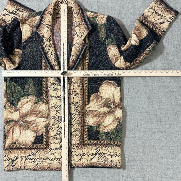 Vintage Painted Pony Tapestry Floral Script Blazer Jacket Women Size 3 XL* USA - Picture 3 of 9